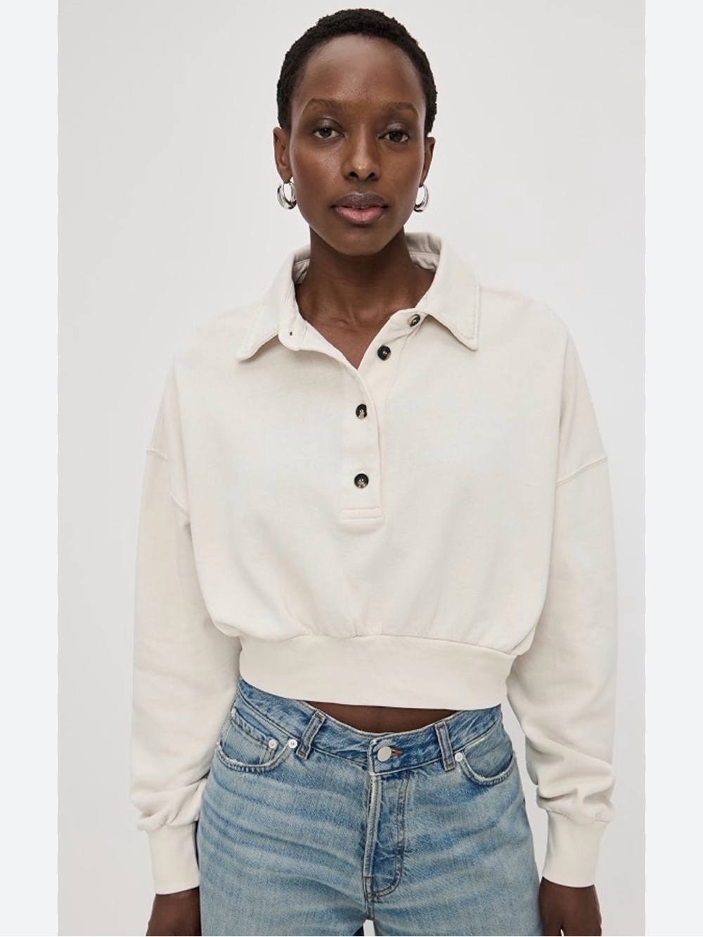 J. Crew Heritage cream rugby sweatshirt